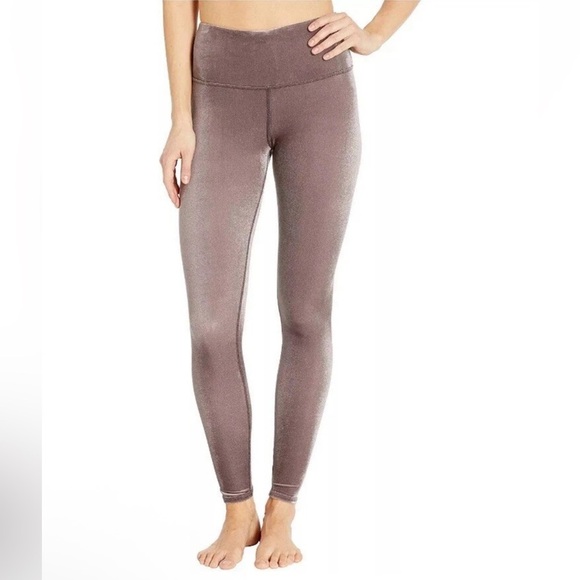 Alo Yoga Women's Ultra Luxe Velour Antique Rose Soft Leggings - Picture 3 of 5